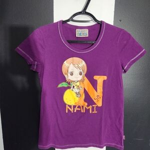 Onepiece Purple Graphic Tee with Nami Design